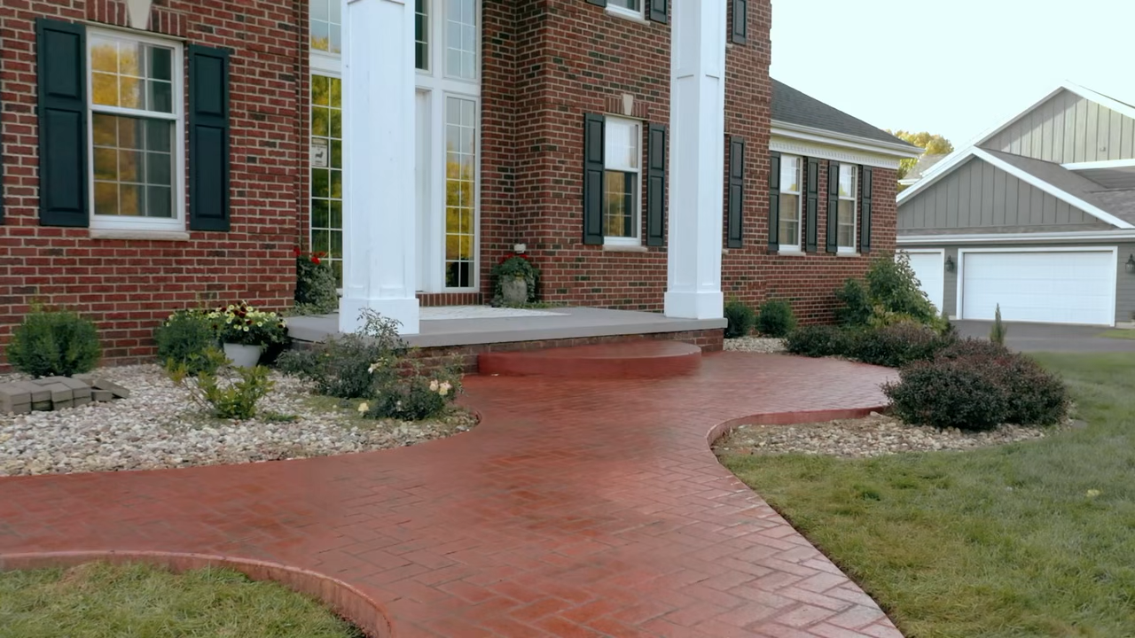 Finished landscaping and concrete project by Stern Lawn & Landscaping LLC